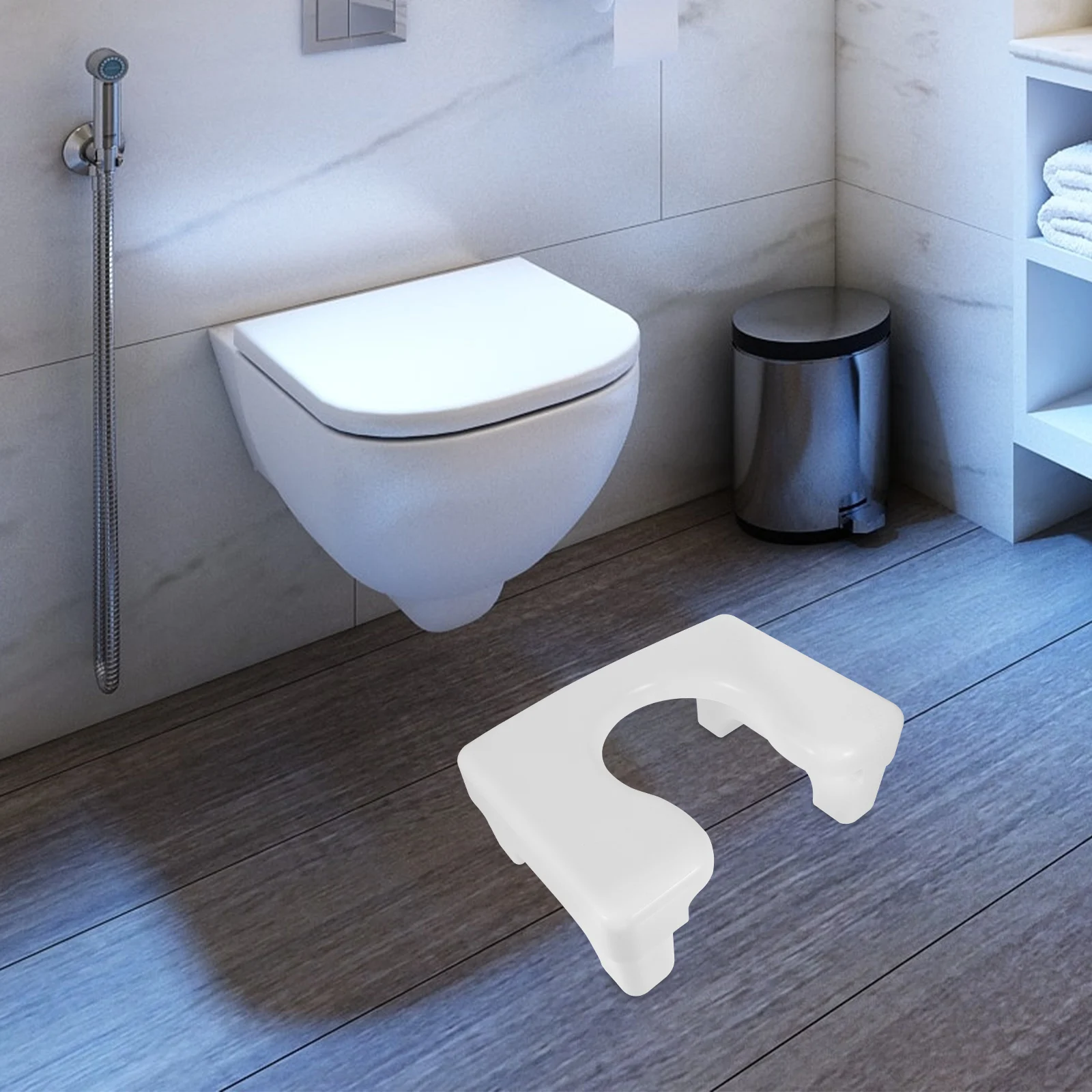 

Конвертер для сиденья унитаза для приседаний, простой белый для дома, ванной комнаты, беременных и пожилых людей, нескользящий, утолщенный, удобный, для дома