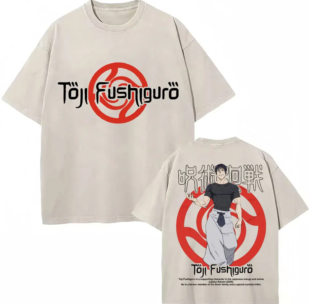 2026 Summer New Hot Japan Anime Jujutsu Kaisen Wash T-Shirts Satoru Gojo Cosplay T Shirts Men Women Vintage T Shirt Streetwear