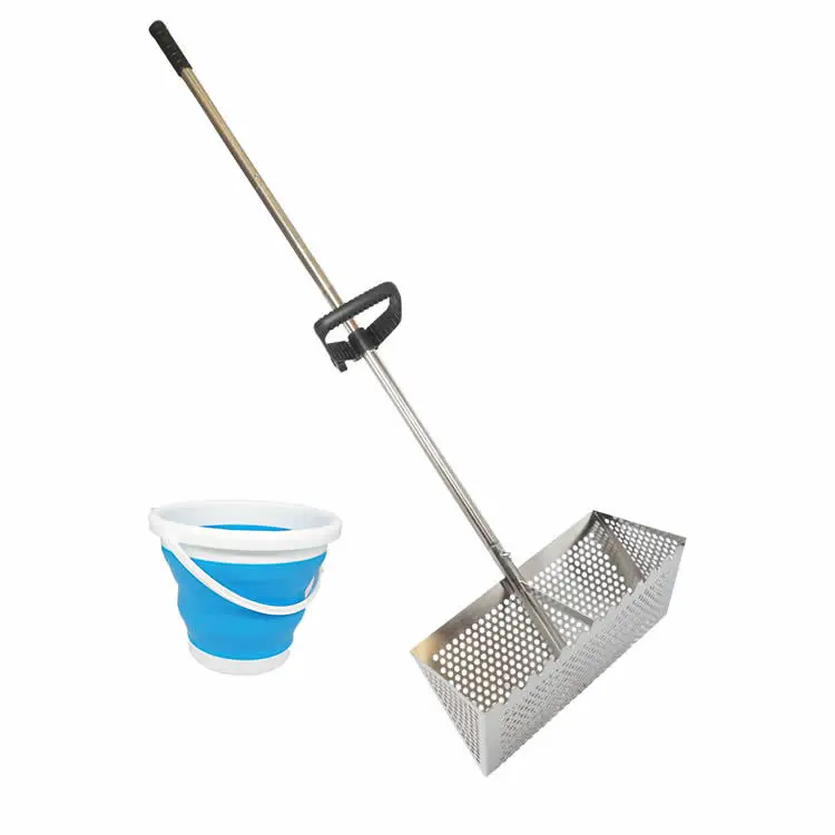 Beach Sand Filter Aluminum Sand Flea And Shell Basket Rakes With Handle Sand Scoop