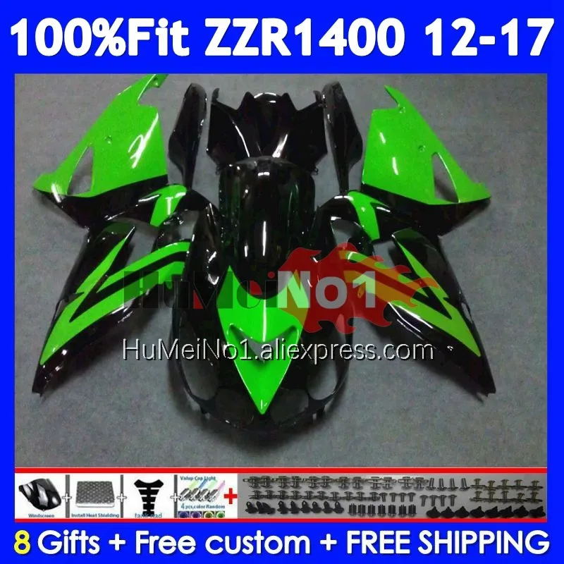 Body For KAWASAKI NINJA ZZR1400 ZZR 1400 12 Stock Green 13 14 15 16 17 230No.60 ZZR-1400 2012 2013 2014 2015 2016 2017 Fairing