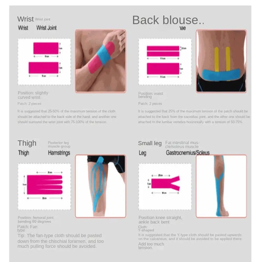 Fitness Equipment 5m X 5cm Muscle Tape Elastic Knee Pad Therapeutic Tape Physiotherapy Currency Self-Adhesive Bandage Basketball