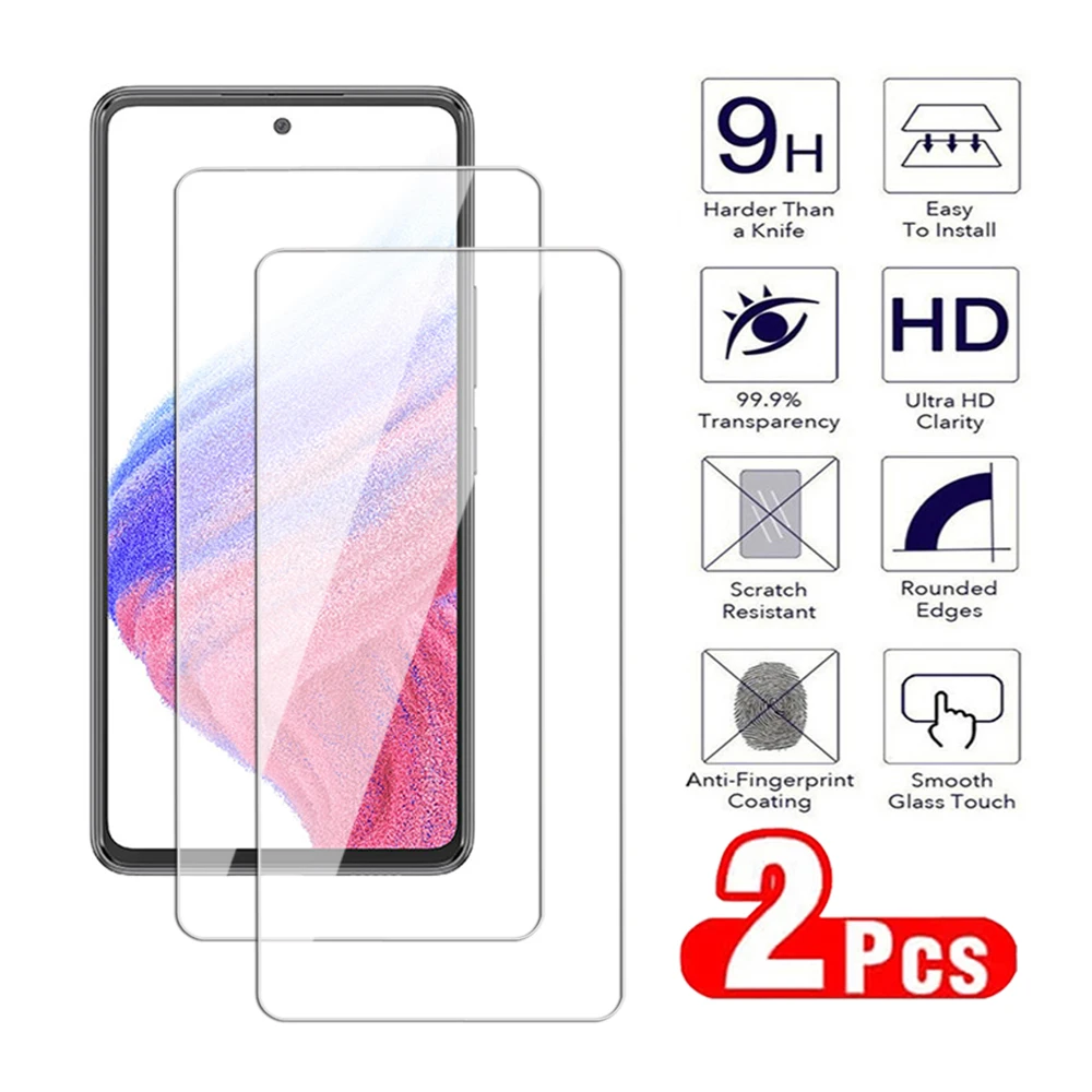 2Pcs Tempered Glass For Samsung Galaxy A41 A42 A51 A52 A53 A54 A55 A71 A72 A73 Scren Protector For Samsung Note 10Lite S10E Film