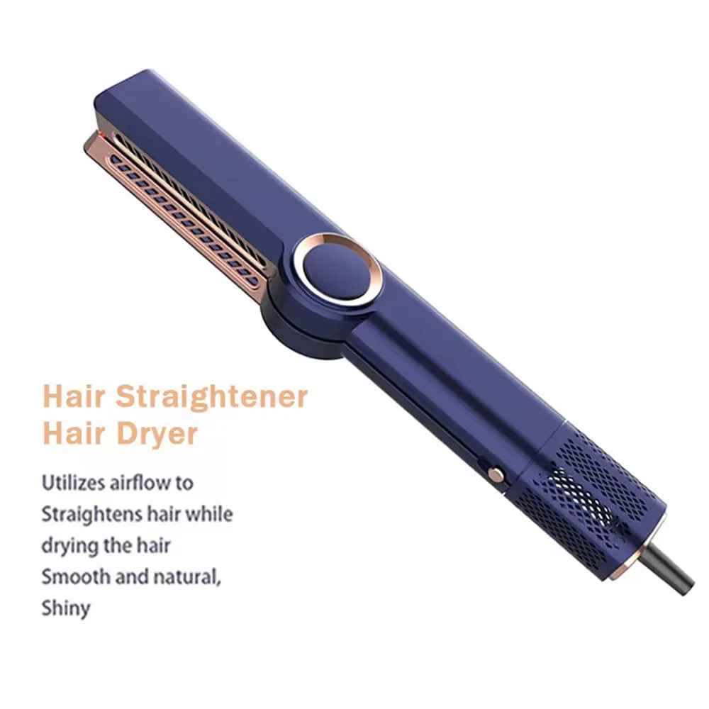 Airstrait Hair Straightener Hair Dryer 2 in1 Wet & Dry Air Styling Hair Straightener Air Wrap Negative Ion Portable Clamps