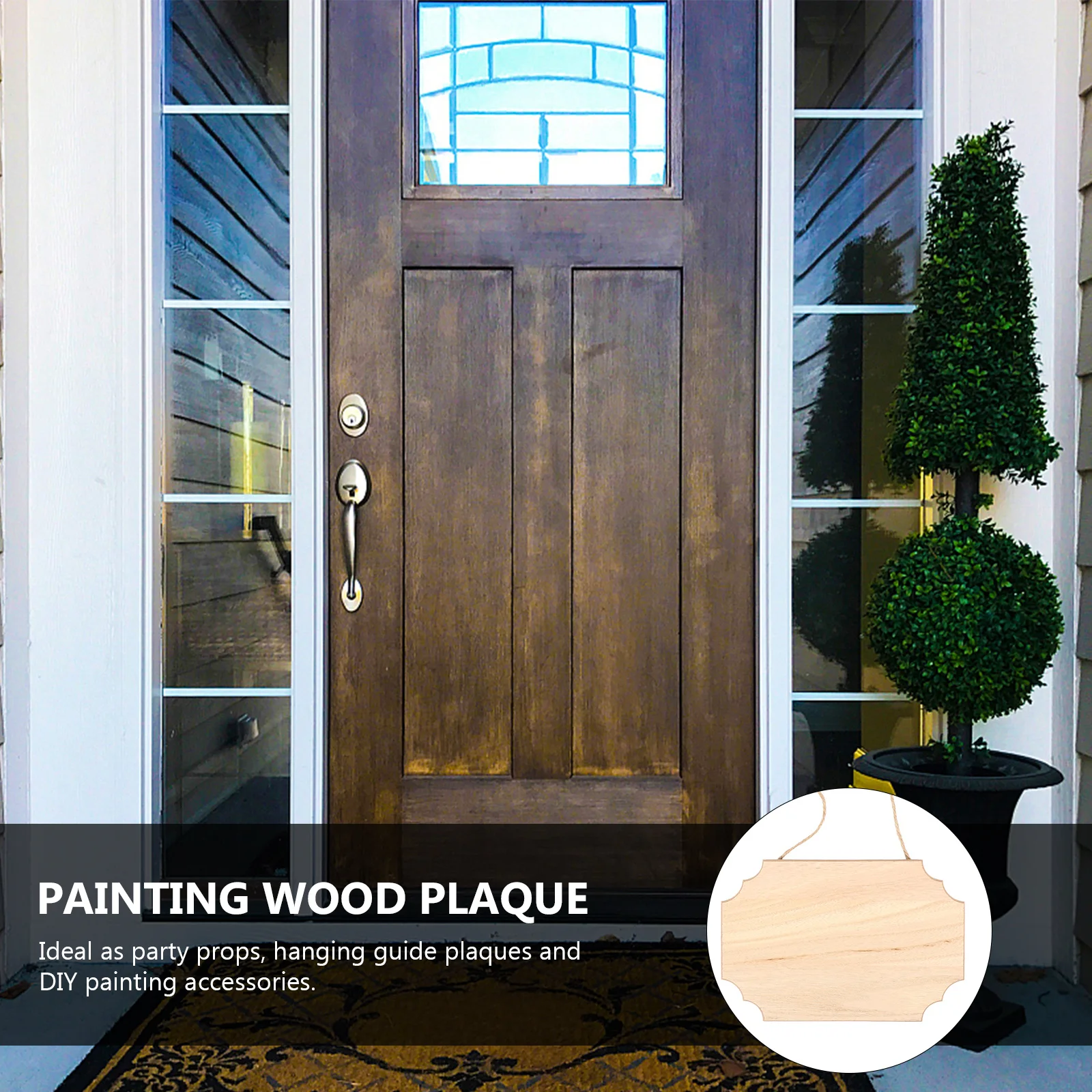 

2Pcs Unfinished Wood Plaque Hanging Wooden Sign DIY Painting Decoration Wooden Plaque for Party Props Wood Sign