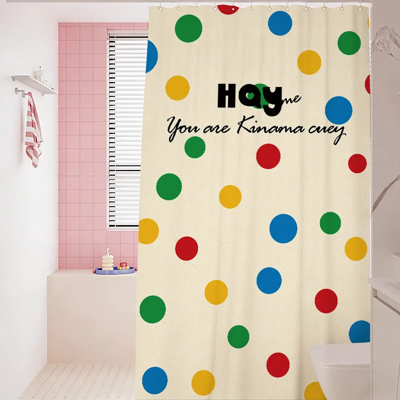 

New Thiened Waterproof Qui-Dry Batoom Curtain Partition Toilet ower Foldable High-End Bath Room Curtain