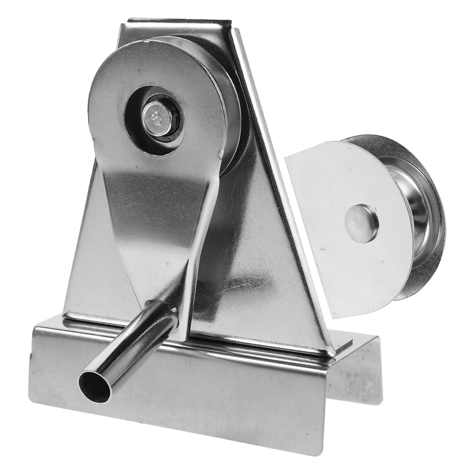 2Pcs Flagpole Crank Handle Pulley Assembly Heavy Duty Stainless Steel Outdoor Flag Raising Parts Kit Smooth Rope Pulley System