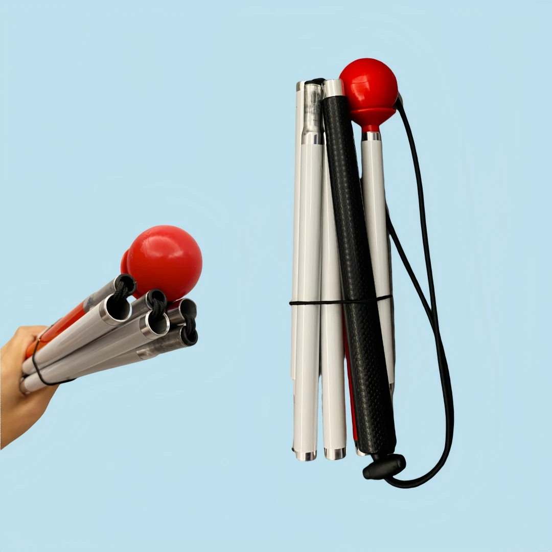 

25-135 Foldable Lightweight Long cane Portable White Canes Aluminum Folding Crutch Walking Stick for the Blind Visually Impaired