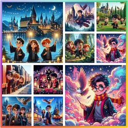 Harry Potter Magic School Hogwarts Diamond Painting Cross Stitch Set 5D DIY Art Mosaic Embroidery Home Decor Handcraft Gift
