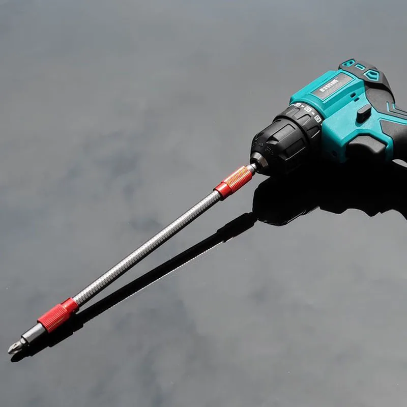 Supporto per punta di prolunga universale flessibile in metallo con gambo esagonale, asta di prolunga per collegamento punta per cacciavite esagonale magnetico per trapano a mano