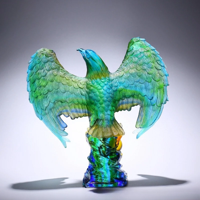 Glazed Dapeng Spreading Wings Eagle Ornament Office Desktop Decoration Exhibition High-end Crafts