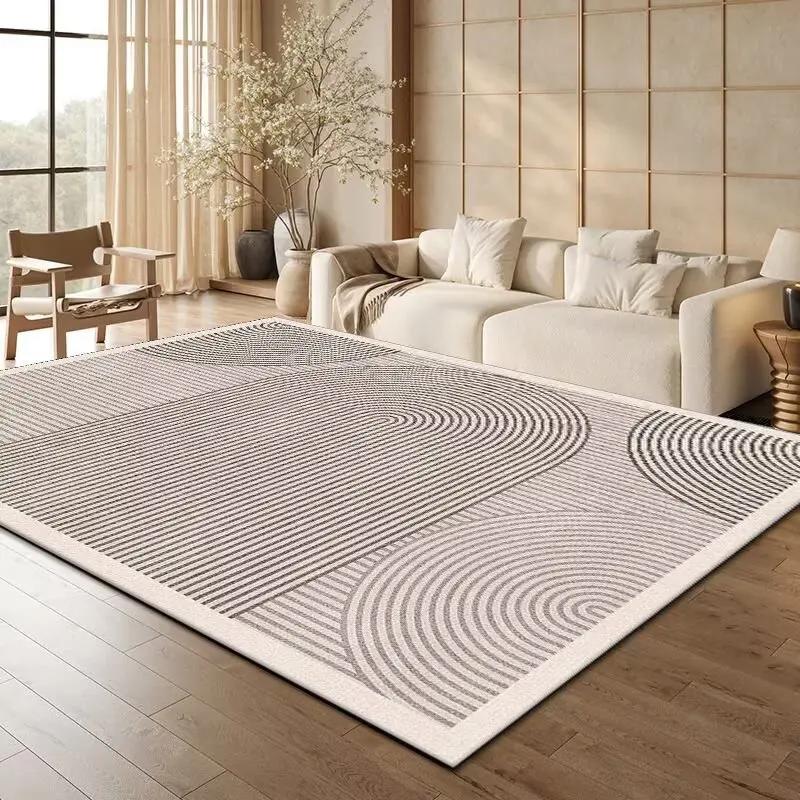 Minimalistischer Japandi-Linien-Teppich für das Wohnzimmer - Rutschfester, waschbarer, flauschiger Teppich für große Flächen, Esszimmer-Teppich, Dekoration für Zuhause, Garderobenmatte