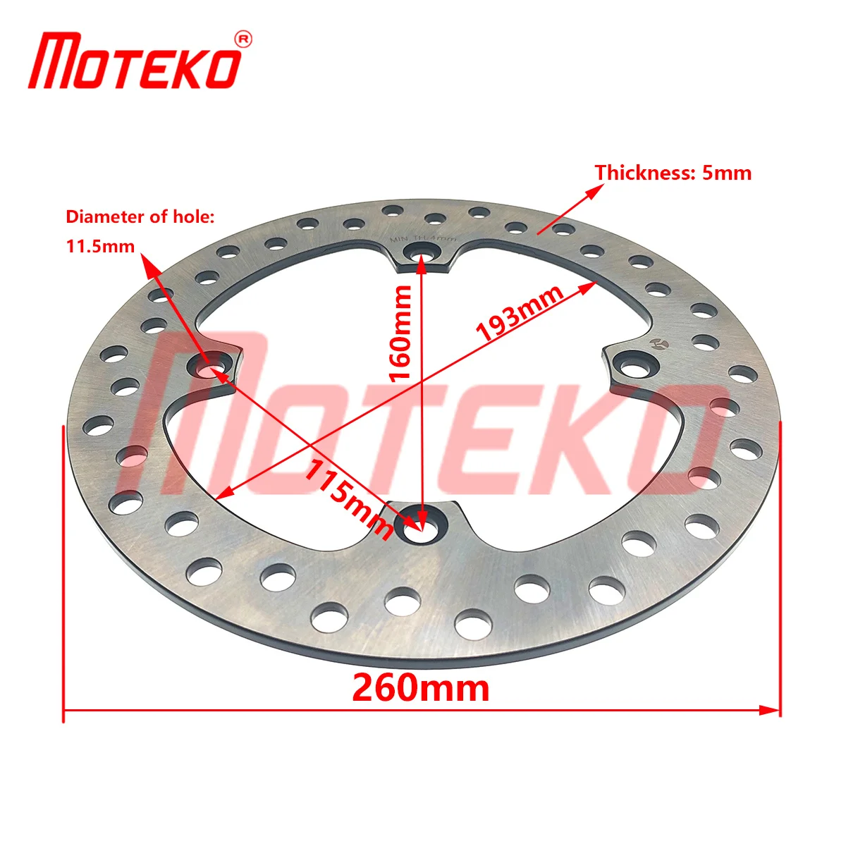 BX21110013 REAR DISC BRAKE PLATE 4 HOLES 260MM FOR SUZUKI DL650