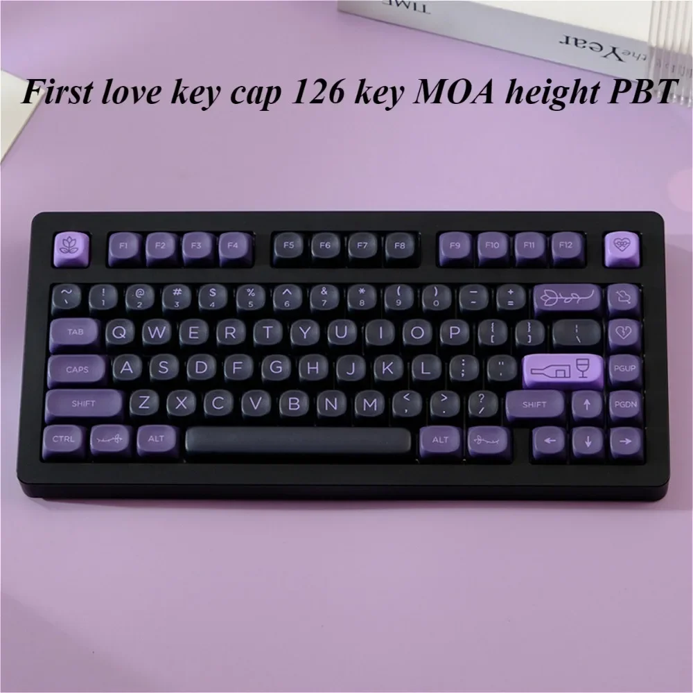 First love, keycap 126 keys MOA height PBT material, heat sublimation, suitable for mechanical gaming keyboard