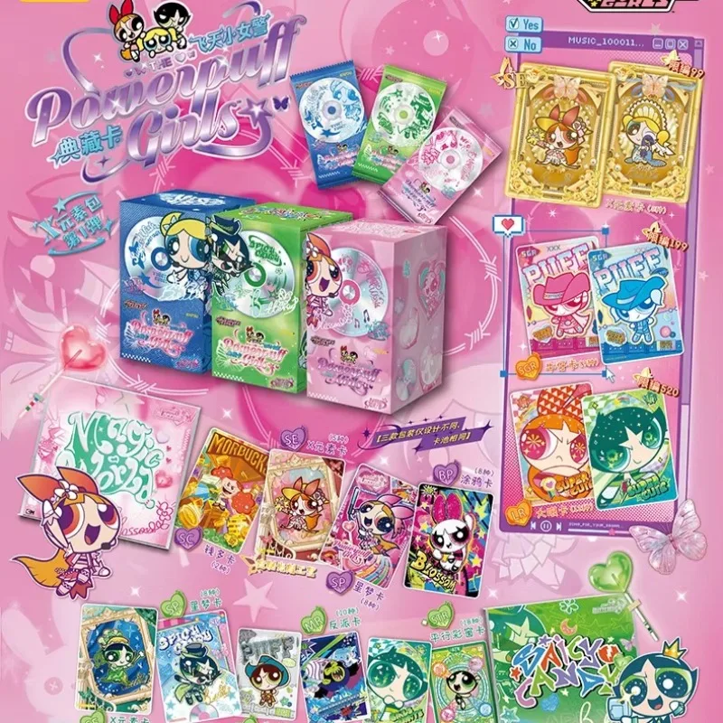 KAYOU Genuine The Powerpuff Girls Collectible Cards X Element Pack Card Blossom Bubbles Buttercup SE Rare Limited Anime Card