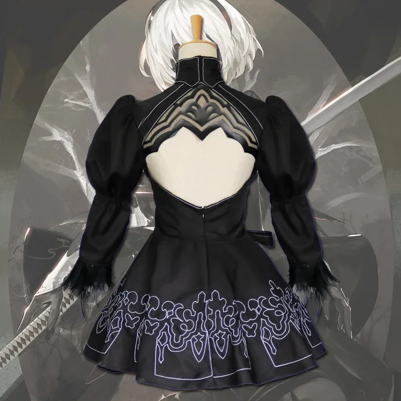 Anime game Nier Automata 2B YoRHa No. 2 cosplay costume set women rode play cosplay costume girls party dress