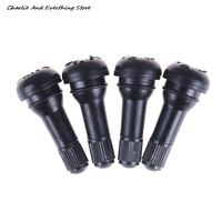 4pcs Black Rubber TR413 Snap-in Car Wheel Tyre Tubeless Tire Tyre Valve Stems Dust Caps Wheels Tires Parts Car Auto Accessories