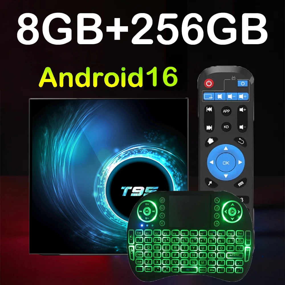 TV Box T95 8K Android 16 Bluetooth 6.0 8GB 128GB 256GB Allwi