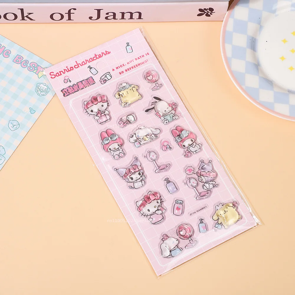 New Kitty cat and Shin chan 3D Stereoscopic Crystal Stickers  Children's Creative Handbooks Stereoscopic  Decoration Stickers