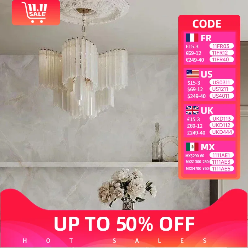 

Vintage Glass Pendant Lighting LED Home Decor Taper Ceiling Lamps Indoor Classical Luxury Hanging Chandeliers for Living Room