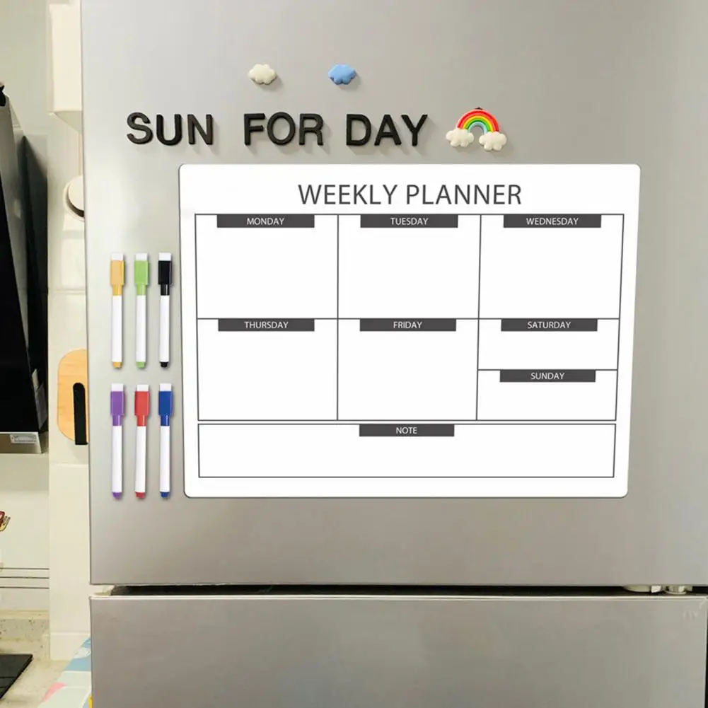 Easy-to-clean Magnetic Message Board Magnetic Message Board Weekly Planner Organize Home Kitchen with An Erasable Writing