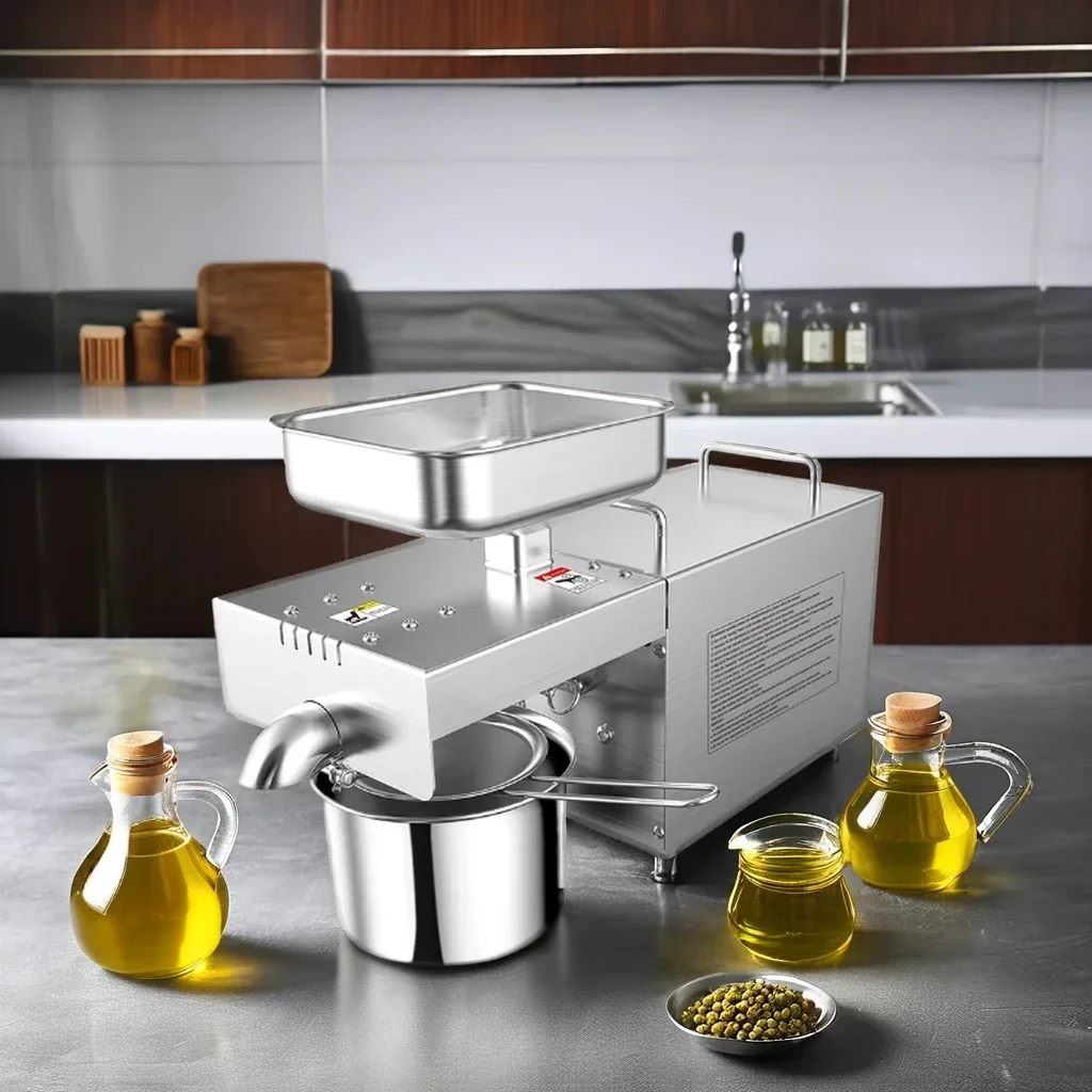 720W 5 Kg/h Small Automatic Home Use Oil Presser Cold Screw Peanut Sesame Coconut Sunflower Mini Oil Press Machine