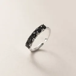 925 Sterling Silver Black White Zircon Adjustable Rings For Women Wedding Jewelry Accessories Wholesale Envío Gratis Jewellery