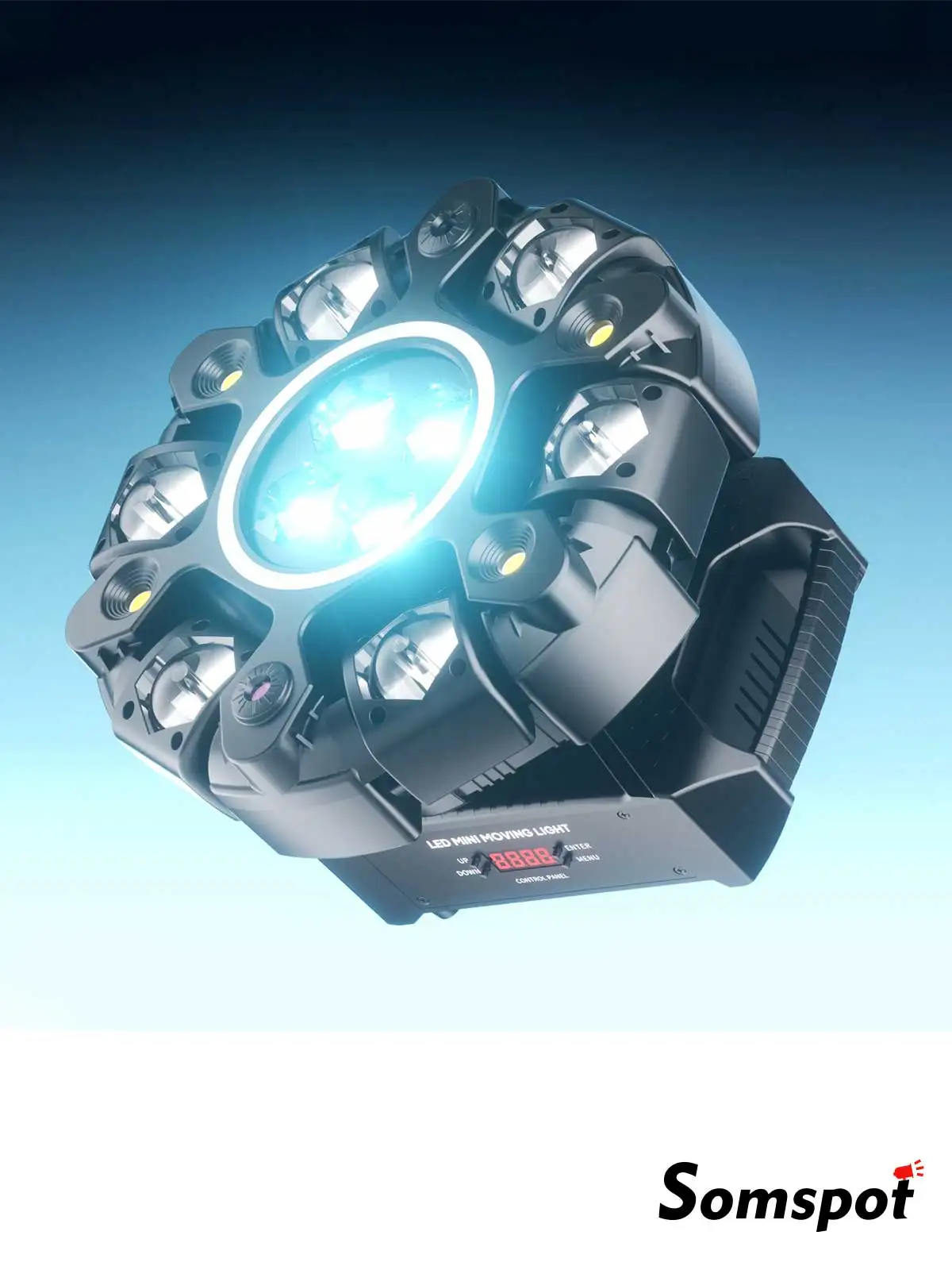 Somspot 150W 6-Arm LED Moving Head Light RGBW Matrix Beam Projection Laser Strobe Lights Professionelle DMX512 Bühneneffektbeleuchtung für DJ Disco Party