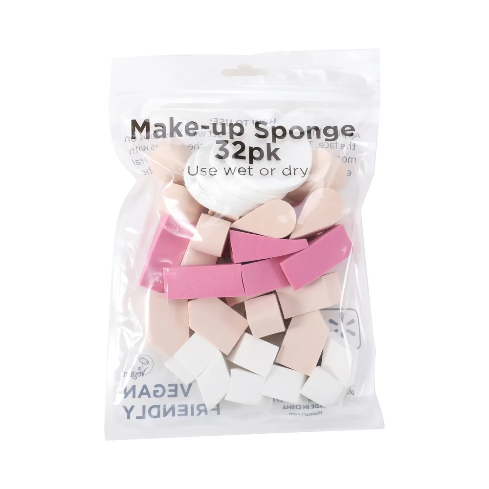 Paquete de 32 esponjas de maquillaje surtidas, sin látex, reutilizables, aplicadores cosméticos húmedos y secos, base líquida, corrector en polvo