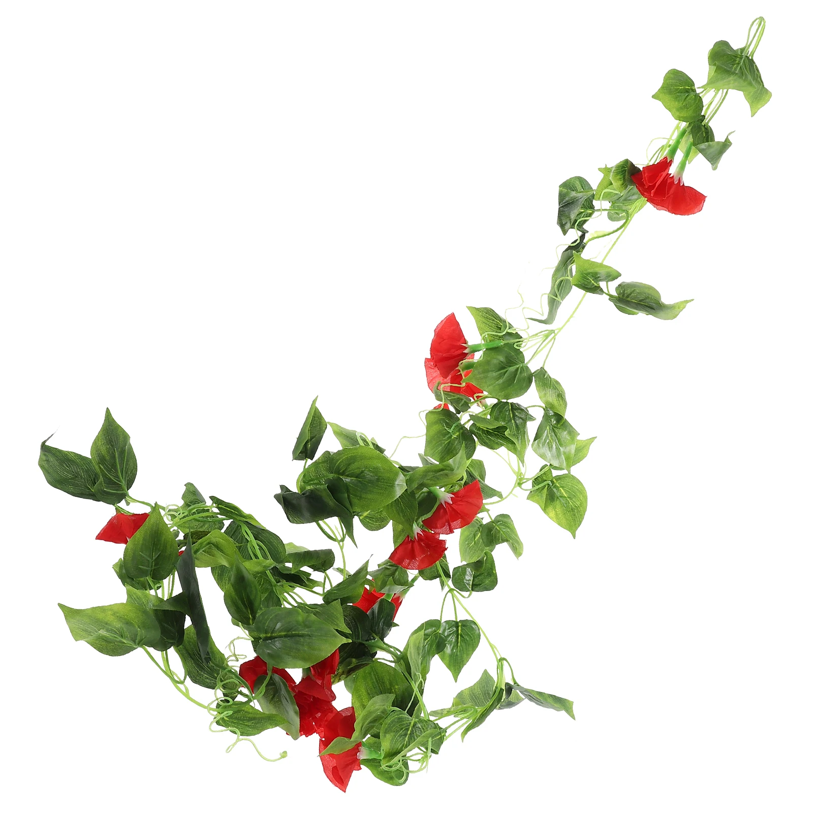 

Artificial Morning Glory Silk Flowers Garland Decor Home Garden Balcony Red Vine Elegant Realistic Texture Easy Clean