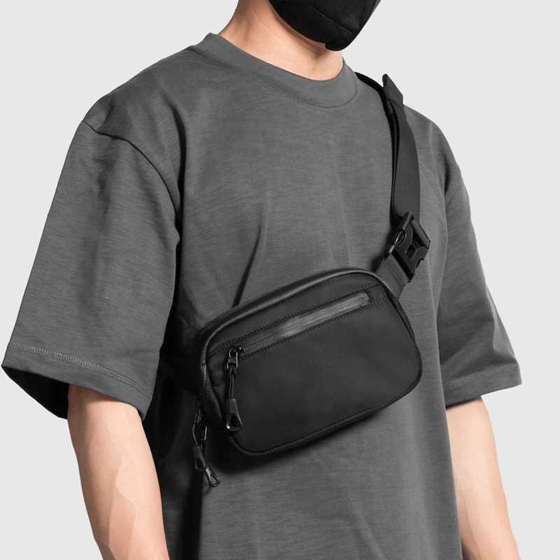 

Men's Crossbody Bag Portable Mobile Phone Chest Bag Single oulder Bag Trendy Bapa Waist Bag Casual Nylon Fabric