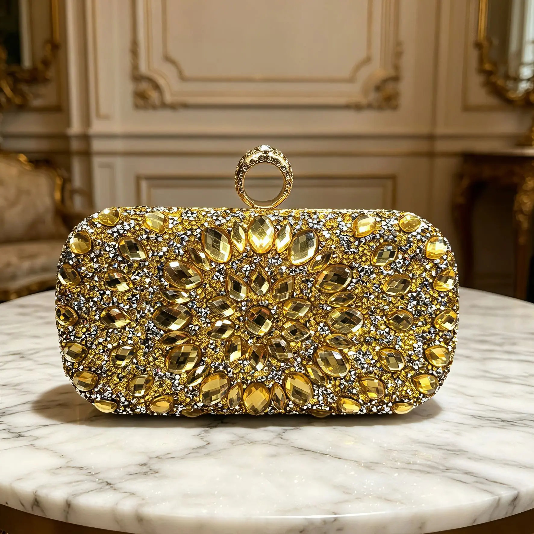 

Luxury Rhinestone Evening Clutch Bag for Women Elegant Party Purse Fashion Shoulder Crossbody Bag Glamorous Wedding Prom Handbag