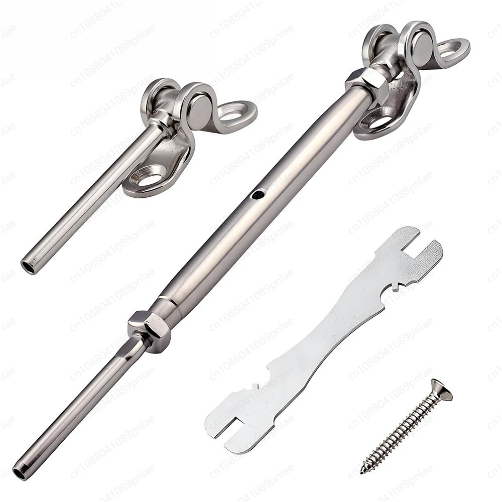 316 Stainless Steel Dock Railing Post Wire Rope Anti-Collision Kit 180° Swing End Connector Marine Hardware