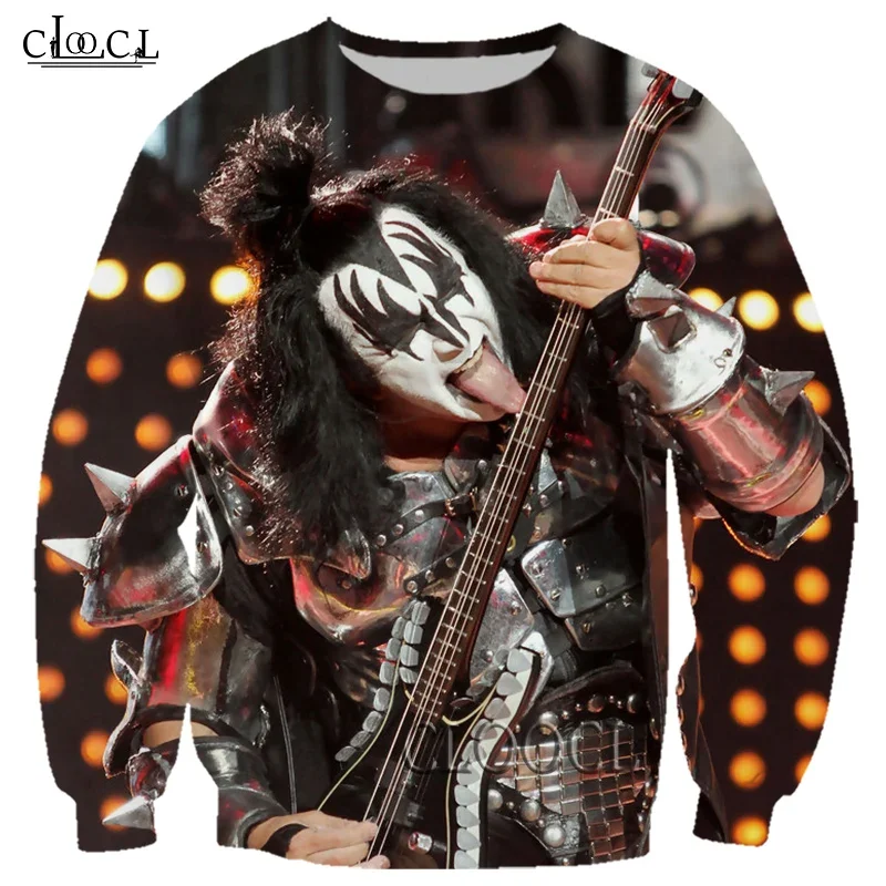 

HX KISS Rock Band Sweatshirts 3D Print Fashion Hot Selling Hip Hop Long Sleeve Casual Harajuku Wild Tops Drop Shipping
