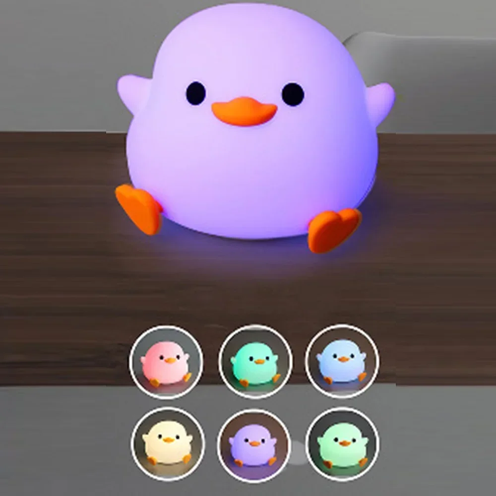 DoDo Duck Silicone LED Bedside Lamp Night Light Cute Duck Dimmable Nursery Nightlight Rechargeable Baby Bedrooms Decoration