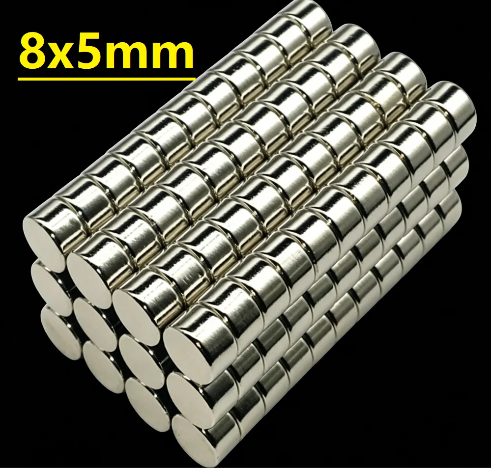 Super Strong N35 Neodymium Magnet Round DIY Fridge Magnets Permanent NdFeB Powerful 8x5mm Pack of 5-50pcs