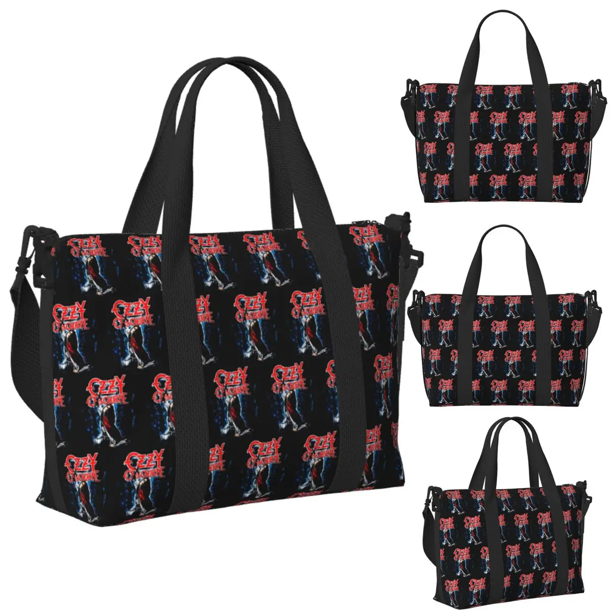 

Ozzy Osbourne Merch Prince Of Darkness Beach Travel Bag Large Capacity Tote Bags for Gym Yoga Women Shopping Duffle Shoulder Bag