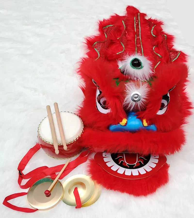 12 inch Classy premium 2-5 Age Lion Dance Costume Drum Gong Toy Child Gift Party Performance Sport Outdoor Stage Mascot Chinese