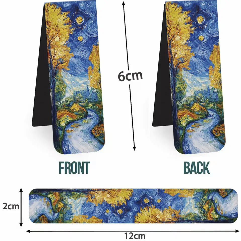 Van Gogh Bookmark Gift Set - 5 Magnetic Page Markers with Landscape Art Design for Books, Notes, Reading Enthusiasts