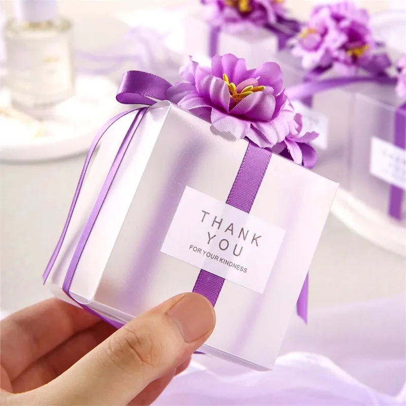 5pcs New Purple Candy Box Romantic Candy Box Wedding Full Moon European Accompanying Gift