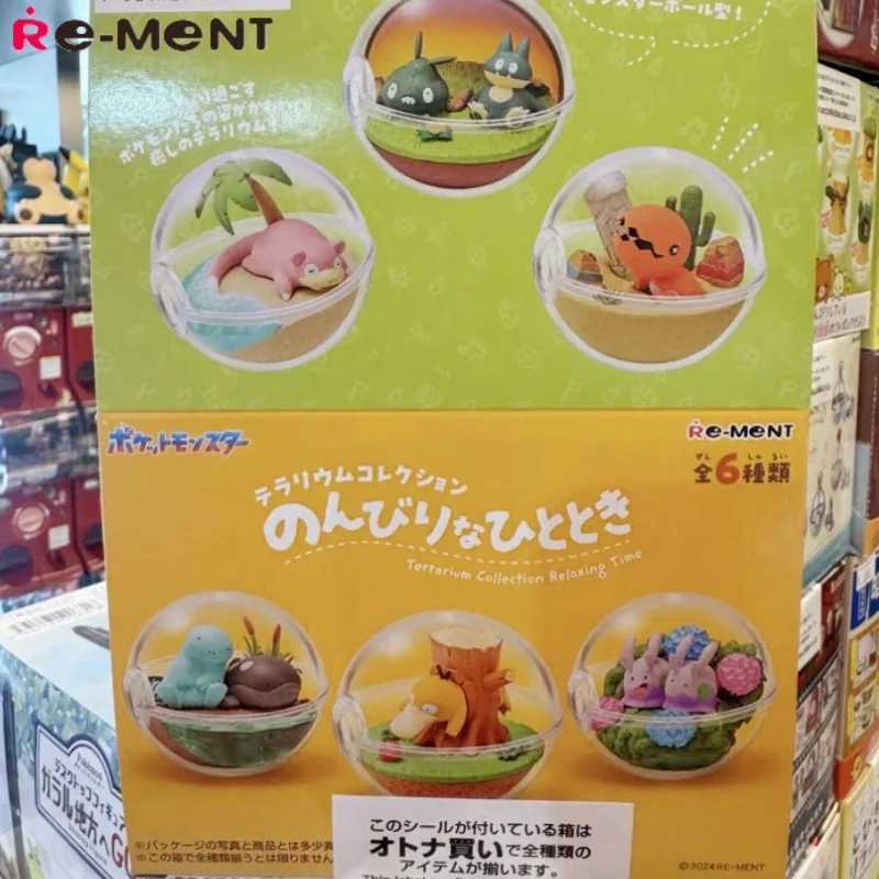 

Подлинная коллекция террариумов Re-Ment Pokemon Relaxing Time Psyduck Quagsire Trapinch Slowpoke Goomy Munchlax Blind Box Toys