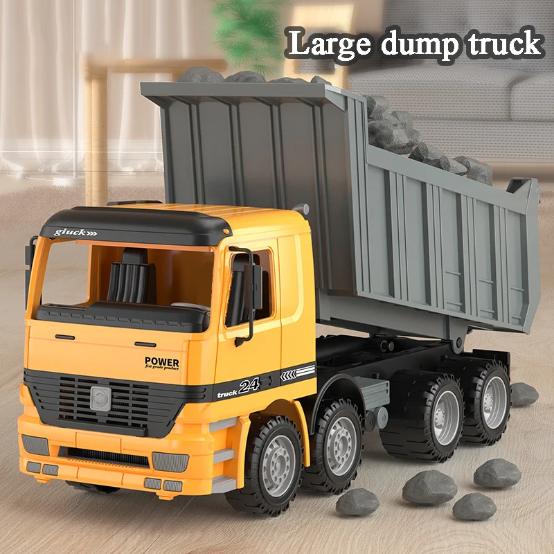 Large Lights Music Inertial Dump Truck Children\'s Toys City Engineering Vehicle  Gift For The Boys