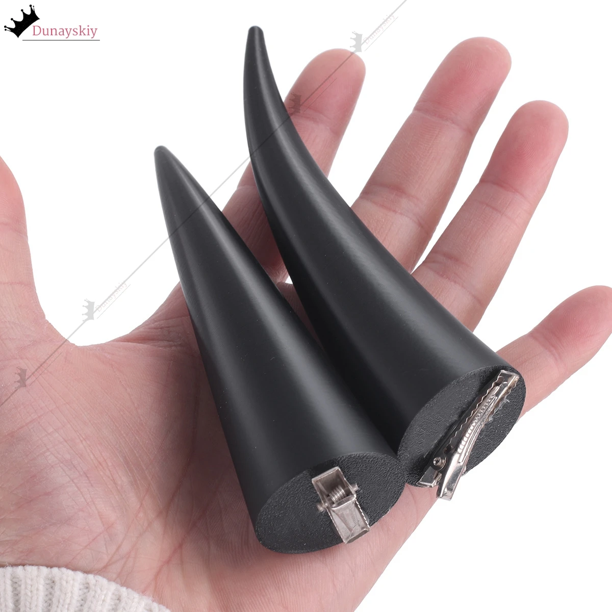 ハロウィンテロコスプレ衣装悪魔ホーンヘアアクセサリー 2PC 15*3.5 センチメートルゴシック悪魔ホーンゴーストヘアピンロールプレイ小道具スーツ