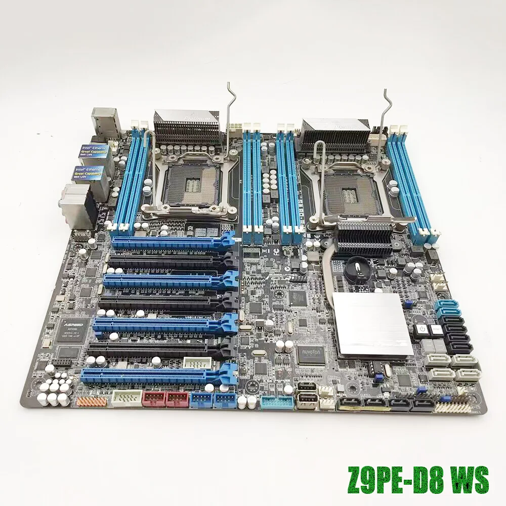 14*SATA 7*PCI-Ee E5-2696 2680 V2 For Asus Server Motherboard Z9PE-D8 WS