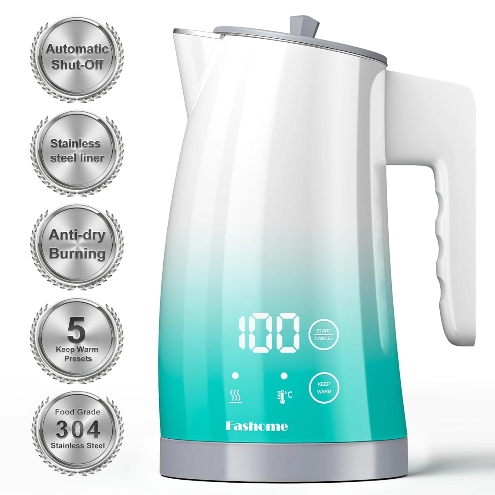 

1300W Coffee Electric Kettle Auto Shut-Off Stainless Steel Hot Water Boiler 1.25L Temperature Control Tea Pot kitchen gadgets
