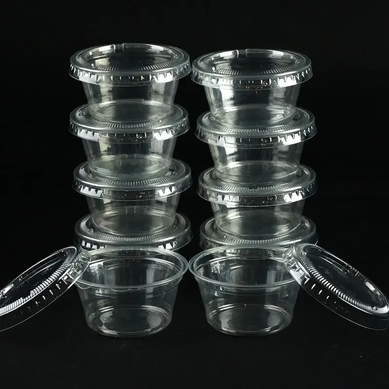

Plastic Sauce Jars With Lids Plastic Clear Food Small Sauce Container Box With Lids Kitchen Organizer Disposable Sauce Pot Jar