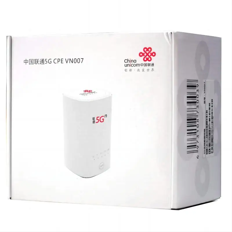 Originele China Unicom 5G Cpe Vn007 + Draadloze Cpe Pro Routers Met Sim Kaart Ondersteuning 5G Nsa/Sa Nr N1/N3/N8/N20/N21/N21/N41/N77/N78/N79