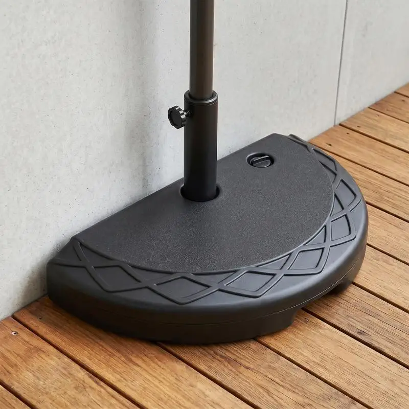 

Half Round Patio Umbrella Base 44 lbs Water and Sand Fillable