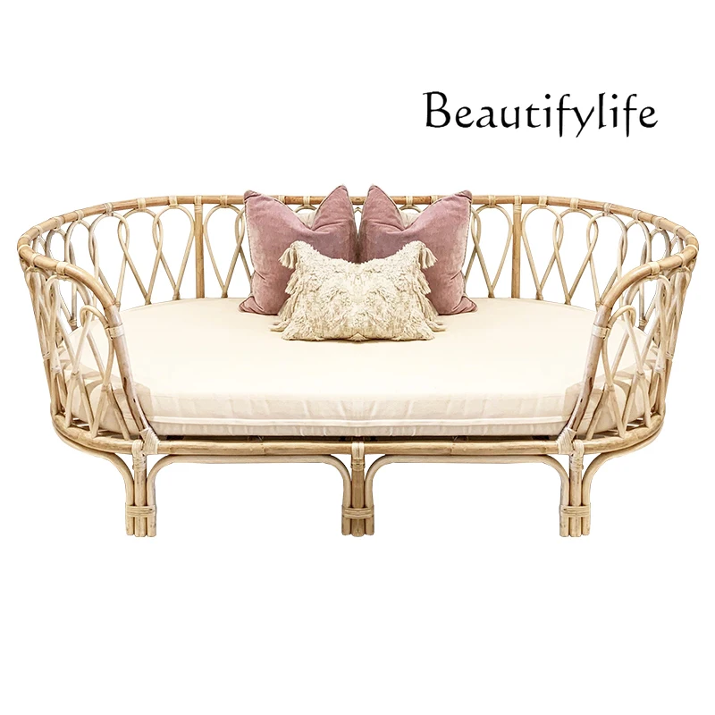 Modern Rattan Sofa Combination Nordic Indonesia Real Rattan Couch B & B Balcony Leisure Chair