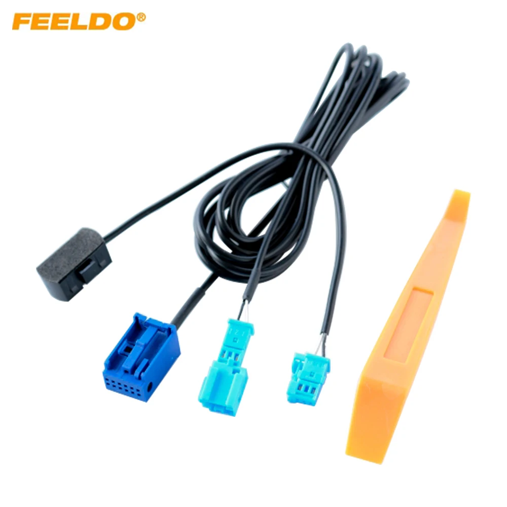 

FEELDO Car Bluetooth-compatible Wiring Harness + Microphone Kit For Peugeot Citroen RD45CD Host