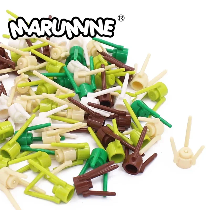 Marumine 100PCS Grass  Building Blocks Compatible 3741 City Flower MOC Bricks Parts Construction Jungle Forest Accessories